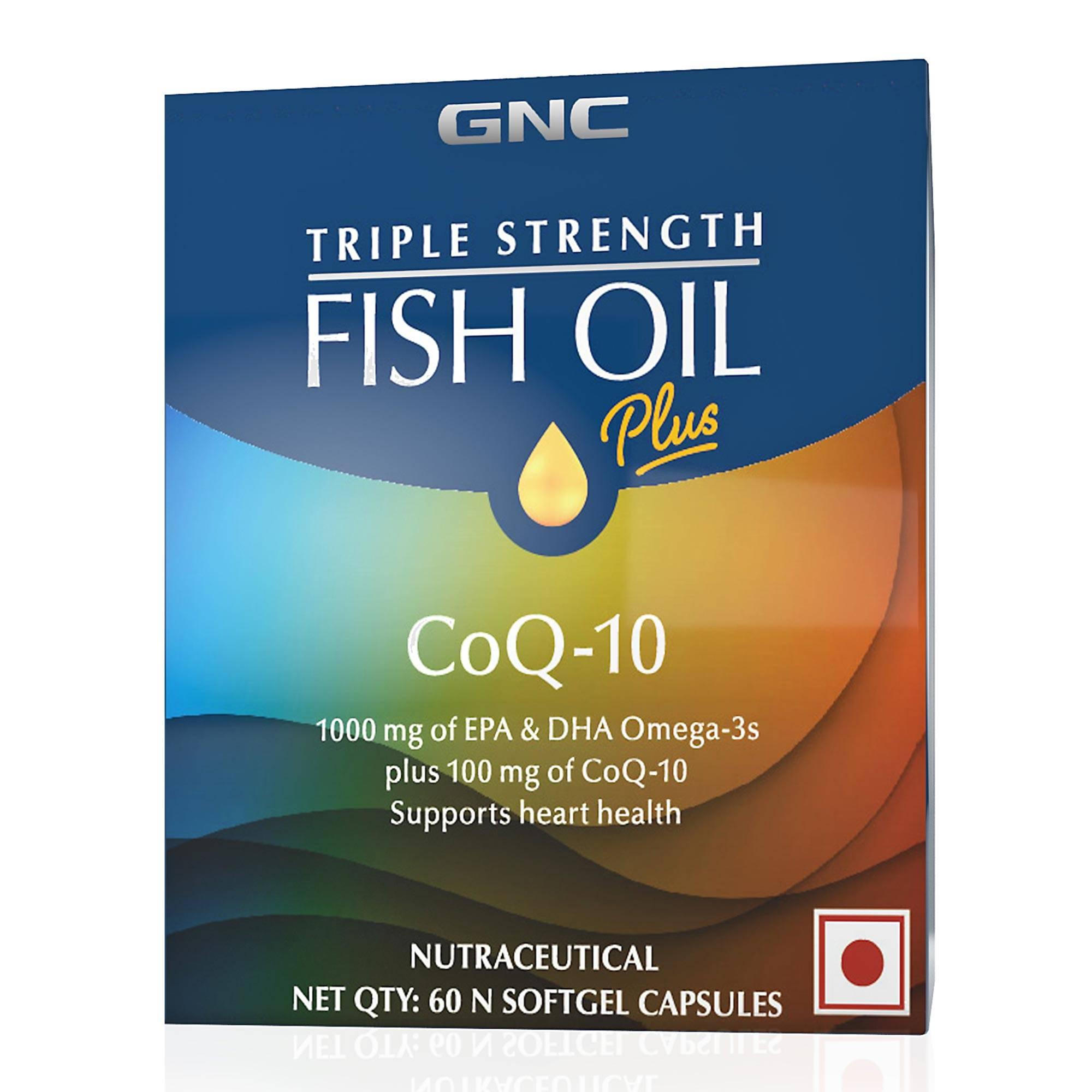 GNC Triple Strength Fish Oil Plus CoQ-10 - Promotes Heart Health and Overall Wellbeing - GNC India