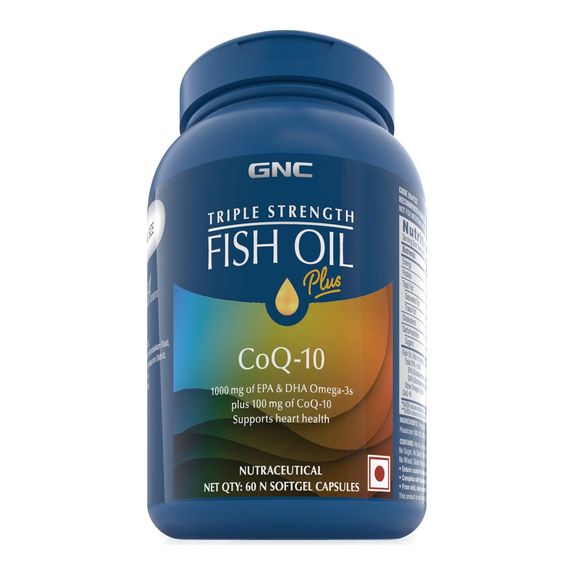 GNC Triple Strength Fish Oil Plus CoQ-10 - Promotes Heart Health and Overall Wellbeing - GNC India