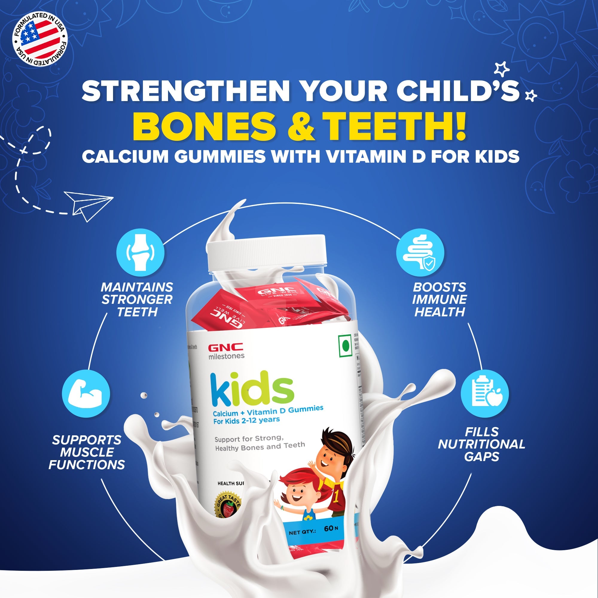 GNC milestones kids Calcium + Vitamin D Gummies