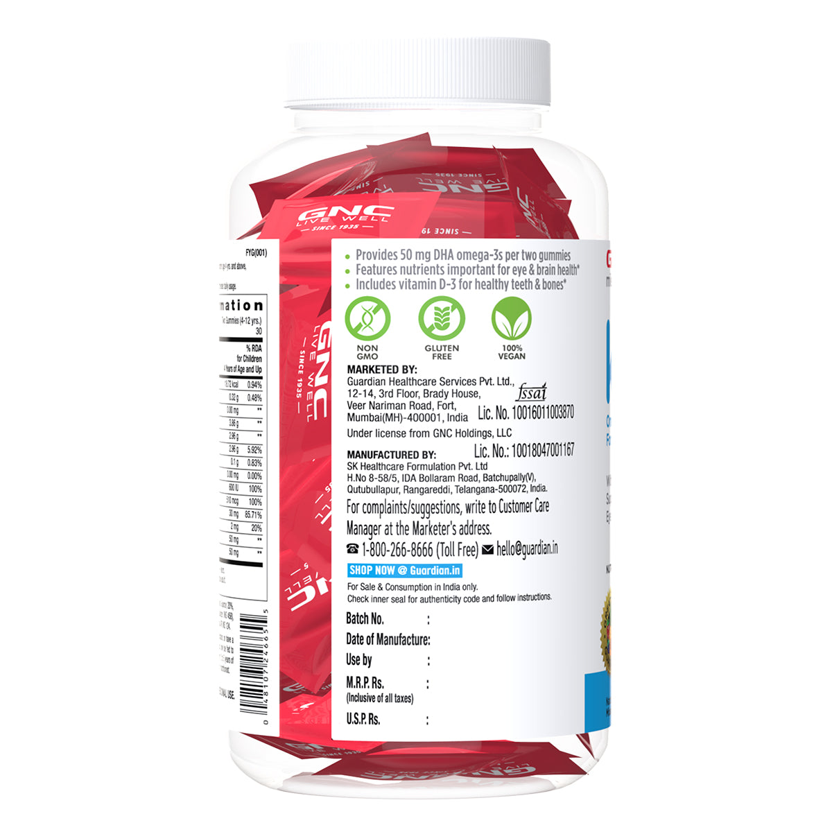 GNC milestones kids Omega 3 DHA Gummies