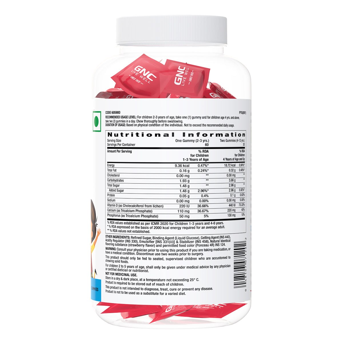 GNC milestones kids Calcium + Vitamin D Gummies