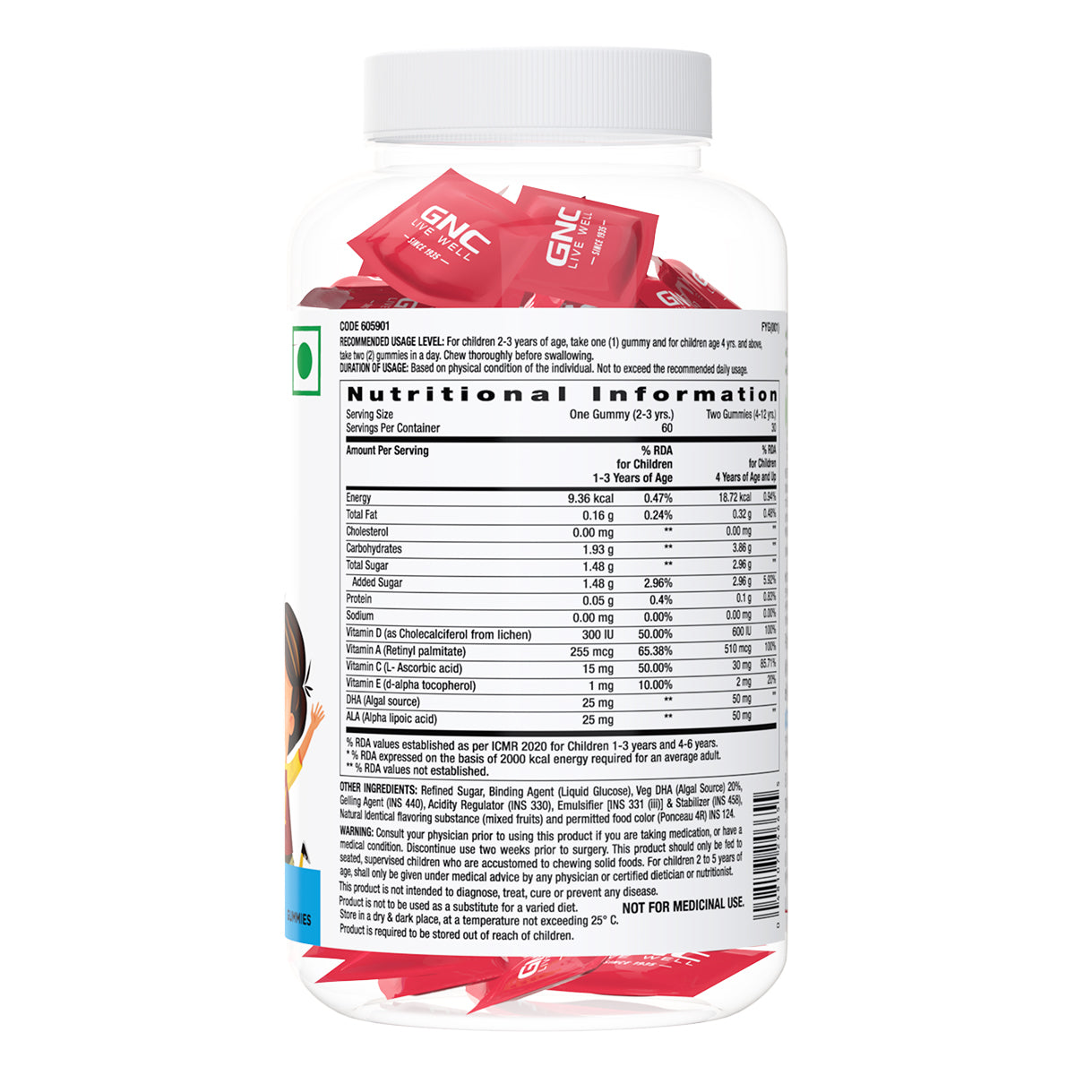 GNC milestones kids Omega 3 DHA Gummies